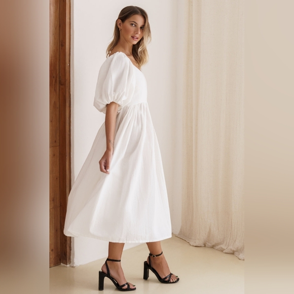 Bali Elf Cherie Puff Sleeve Midi Dress - Picture 6 of 10